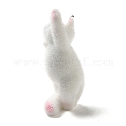 フロッキー樹脂ペンダント  プラチナ鉄ループ付き  猫の形  40x17x16mm  穴：1.8mm&nbsp;RESI-E059-04B