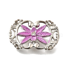 Brass Crystal Rhinestone Oval with Flower Multi-Strands Links&nbsp;KK-P306-14P