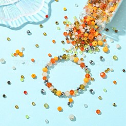 1000PCSガラスビーズ  ロンデル  多面カット  ゴールデンロッド  4~8x4~6mm  穴：1~1.5mm&nbsp;GLAA-CJC0001-24C
