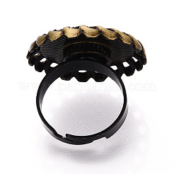 Adjustable Alloy & Iron Bezel Cup Ring Base with Rotatable Tray&nbsp;MAK-T012-14AB