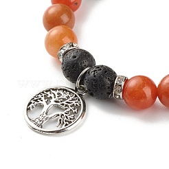 Round Natural Mixed Gemstone Beads Stretch Bracelet&nbsp;BJEW-JB06966