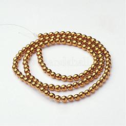 Non-Magnetic Synthetic Hematite Beads Strands&nbsp;G-G091-3mm-1