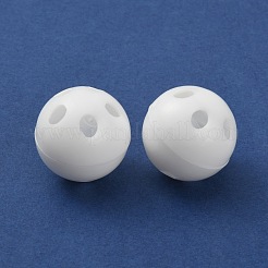 プラスチックビーズ  小さな鈴付き  赤ちゃんのおもちゃのアクセサリー用  ホワイト  24mm&nbsp;KY-WH0035-05