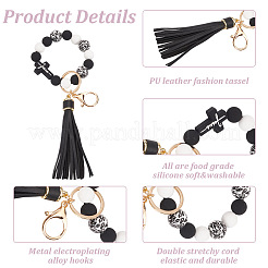 2Pcs Silicone with PU Leather Pendant Decorations&nbsp;HJEW-AN0001-01
