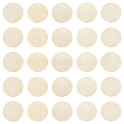 染色された天然カピスシェルコネクタチャーム50個  ディスクリンク  レモンシフォン  29~30x0.5~1.5mm  穴：0.8~1.6mm&nbsp;BSHE-TA0001-20C