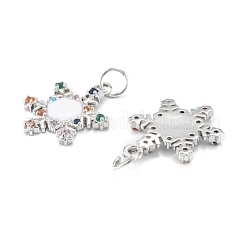 Christmas Themed Brass Micro Pave Cubic Zirconia Pendants&nbsp;ZIRC-L101-09P