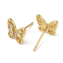 Rack Plating Brass Butterfly Stud Earrings&nbsp;EJEW-M235-07G
