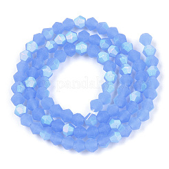 Imitation Jade Bicone Frosted Glass Bead Strands&nbsp;EGLA-A039-J4mm-MB04