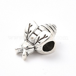 チベット風合金ヨーロピアンビーズ  大穴ビーズ  蜂  アンティークシルバー  16x11x8mm  穴：4mm  約225個/500g&nbsp;PALLOY-P293-142AS