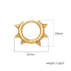 男性用ステンレスフープピアス  リベット  ゴールドカラー  16x21mm&nbsp;PW-WGCB245-01