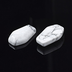 天然石ハウライトカボション  六角  30x19x6~8mm&nbsp;G-N336-001E