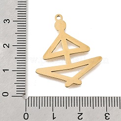 ステンレスペンダント201個  レーザー切断  ヨガのポーズの魅力  ゴールドカラー  29.5x26x1mm  穴：1.6mm&nbsp;STAS-S176-17G