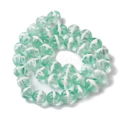 透明ガラスビーズ連売り  エナメル  カボチャ  アクアマリン  10~10.5x11~12x10~10.5mm  穴：0.9mm  約38個/連  15.43''~15.75''（39.2~40センチメートル）&nbsp;LAMP-K037-08A