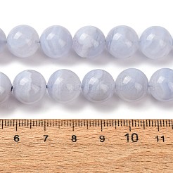 天然石ブルーレースアゲートビーズ連売り  ラウンド  12mm  穴：1mm  約33個/連  15.3インチ&nbsp;G-F222-30-12mm-01A