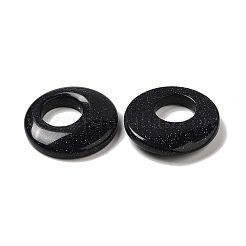 合成ブルーゴールドストーン青金砂石ペンダント  ドーナツ/円盤チャーム  27.5~28x4.5~5.5mm&nbsp;G-T122-76U