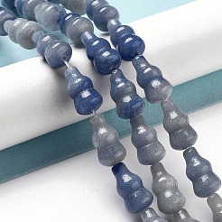 染色・加熱された天然ブルーアベンチュリンビーズ連売り  ヒョウタン  14.5~15x8~8.5mm  穴：1.2mm  約13個/連  7.32~7.40インチ（18.6~18.8cm）&nbsp;G-P528-G03-01