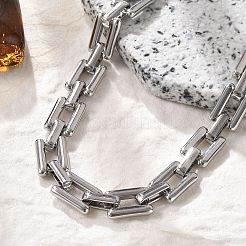 304 Stainless Steel Rectangle Link Chain Bracelets for Women Men&nbsp;BJEW-F488-30P-01