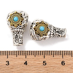 Rack Plating Tibetan Style Alloy 3 Hole Guru Beads&nbsp;PALLOY-F313-04AS
