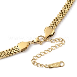 Ion Plating(IP) 304 Stainless Steel Mesh Chain Necklace for Men Women&nbsp;NJEW-M200-06G