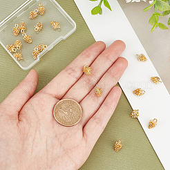 真鍮製チャーム20個  松ぼっくり  18KGP本金メッキ  12.5x7mm  穴：2mm&nbsp;KK-DC0002-28