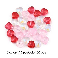 30Pcs 3 Colors Transparent Spray Painted Glass Beads&nbsp;GLAA-FP0001-34