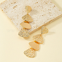 Alloy Textured Triangle Tassel Stud Earrings&nbsp;FS-WGE7F6D-01