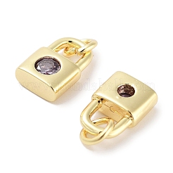 Brass Micro Pave Cubic Zirconia Charms&nbsp;KK-C051-13G-04
