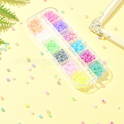 576個12色ガラスシードビーズ  模造キャットアイ  ロンデル  ミックスカラー  4x3.3mm  穴：1.4mm  約48PCS /カラー&nbsp;SEED-FS0001-25