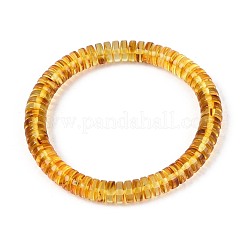 天然琥珀ビーズストレッチブレスレット（男性・女性用）  ディスク  内径：2-1/8インチ（5.4cm）  ビーズ：直径6mm&nbsp;BJEW-T018-19