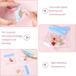 Rectangle Transparent ABS Plastic Jewelry Storage Boxes with Lid and PVC Bags&nbsp;CON-WH20001-17D