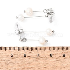 304 Stainless Steel Round Tassel Stud Earrings&nbsp;LS-EJEW-K268-89P