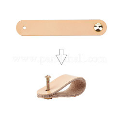 Puの革ドアハンドル  キャビネットドアストラップ交換用アクセサリー  ゴールド  141x24.5x2.5~8.5mm  穴：3.5~5mm  24x7.5mm&nbsp;FIND-WH0052-53C