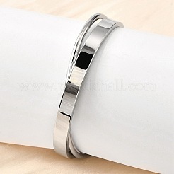 304ステンレススチールバングル  女性用クロスバングル  ステンレス鋼色  1/4インチ（0.7cm）  内径: 2-1/2インチ(6.35cm)、1/8インチ(0.3cm)  内径：2-1/2インチ（6.35cm）&nbsp;BJEW-V004-01P