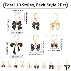 20Pcs 10 Styles Bowknot Alloy Enamel Pendant Locking Stitch Markers&nbsp;HJEW-SC00161