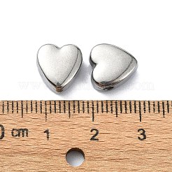 変色しない304ステンレススチールビーズ  ハート  ステンレス鋼色  10x9.5x5mm  穴：2mm&nbsp;STAS-C089-03B-P