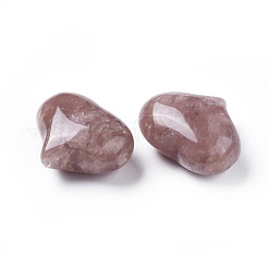 Natural Strawberry Quartz Heart Palm Stone&nbsp;G-F659-A07