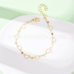 Brass Link Chain Bracelets for Women&nbsp;BJEW-C140-11G