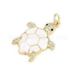 Brass Micro Pave Cubic Zirconia Pendants&nbsp;KK-H273-30G-01