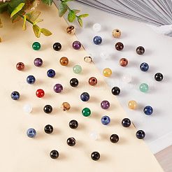 天然＆合成混合天然石ビーズ  ラウンド  染めと未染色の混合  8mm  穴：2.5mm  36個/箱&nbsp;G-OC0003-87B