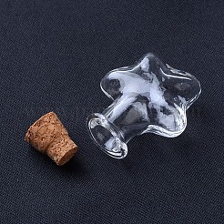 ガラスボトル  コルク栓付き  ウィッシングボトル  スター  透明  28.5x21x11.5mm  ボトルネック：直径8mm  容量：2ml（0.06液量オンス）&nbsp;X-AJEW-D037-07
