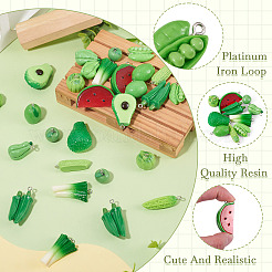30Pcs 10 Styles Apple Resin Charms&nbsp;RESI-TA0005-72