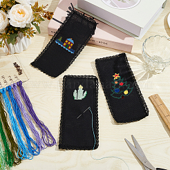 Polyester Lace Aida Cloth Bookmarks for Cross Stitch Making&nbsp;AJEW-WH0248-374A