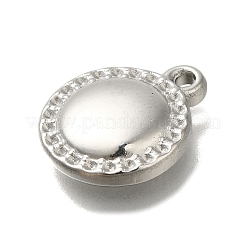 変色防止304ステンレススチールペンダント  フラットラウンドのチャーム  ステンレス鋼色  16x13x3mm  穴：1.6mm&nbsp;STAS-U031-14P