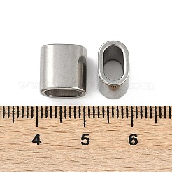 変色防止304ステンレススチールビーズ  長方形  ステンレス鋼色  10x10x6.5mm  穴：7x4mm&nbsp;STAS-Q336-10P