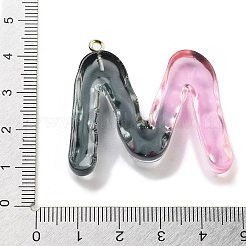 樹脂チャーム  鉄輪のパーツ  a～zの文字  文字m  35x39.5x7mm  穴：2mm&nbsp;FIND-Q107-01M-01