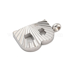 304ステンレススチールチャーム  手作り彫刻フィギュア  フルポリッシュ  ステンレス鋼色  文字B  14x8.5x2mm  穴：1.8mm&nbsp;STAS-G345-01P-B
