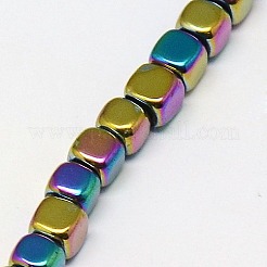 Electroplate Non-magnetic Synthetic Hematite Beads Strands&nbsp;X-G-J172-3x3mm-03