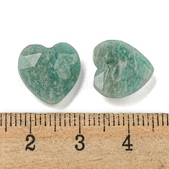 天然アマゾナイトのファセットハートチャーム  13x13x6mm  穴：1mm&nbsp;G-G123-01A