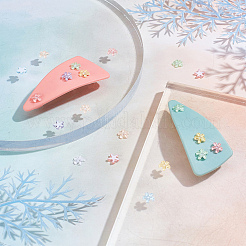 140色エポキシ樹脂カボション7個  グリッターパウダー付き  パールカラーの  多面カット  5  - 花びらの花  ミックスカラー  6.5x7x1.5mm  20個/カラー&nbsp;RESI-SC0001-93