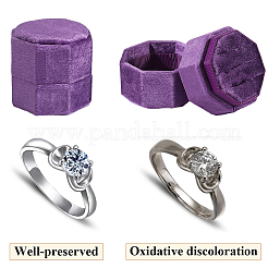 Velvet Cover Plastic Couple Ring Box&nbsp;VBOX-WH20003-001K